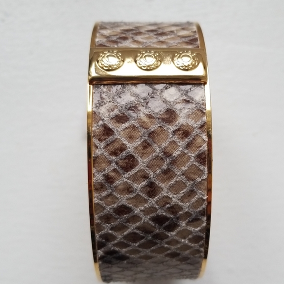 Coach Python Leather and Gold Bracelet - Picture 3 of 7